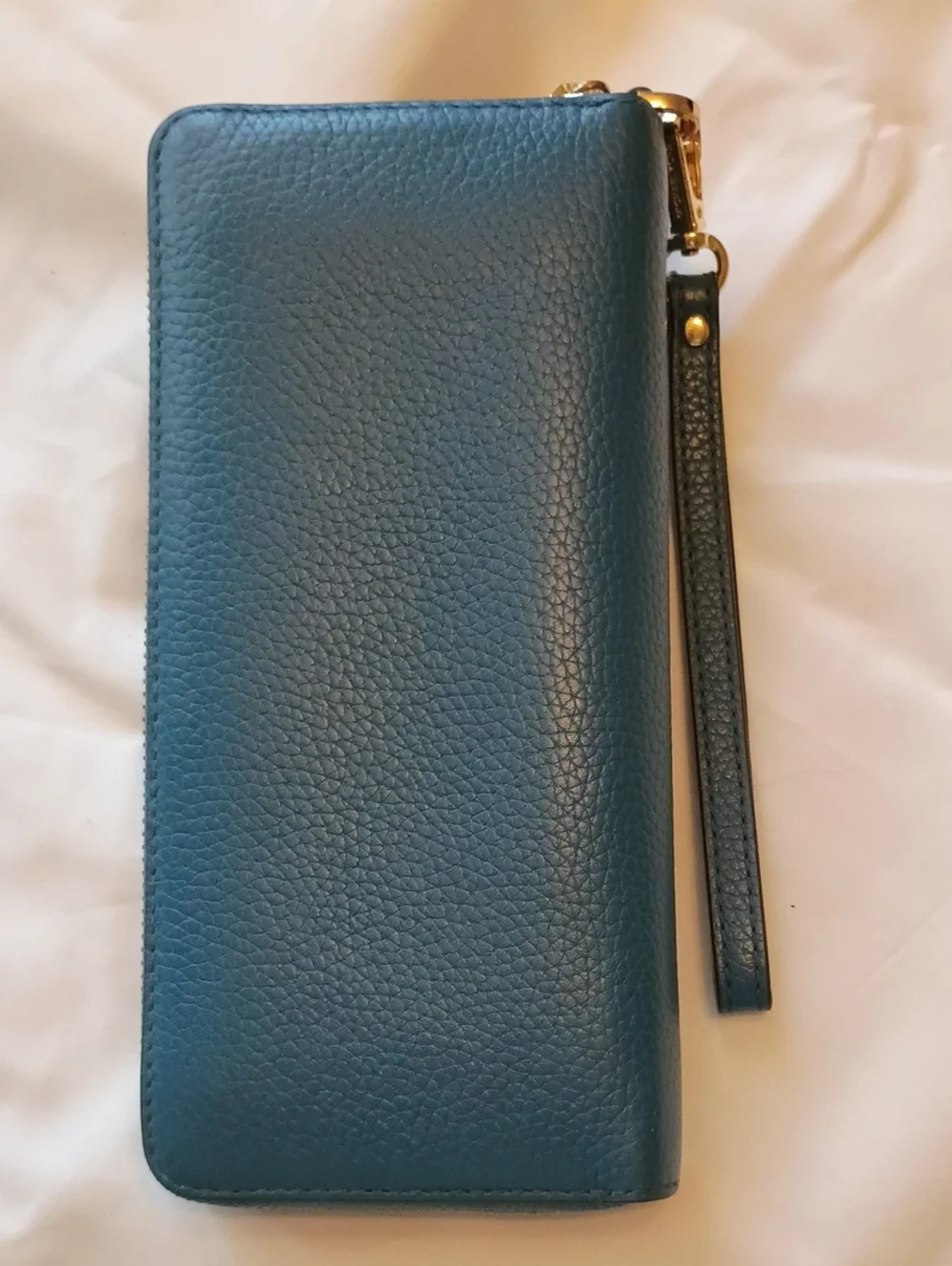 Michael Kors Teal Blue Zip-Around Wristlet Wallet